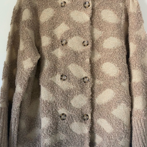 Anthropologie Rosie Neira Intarsia Lattice Double Breasted Cardigan - Picture 4 of 8